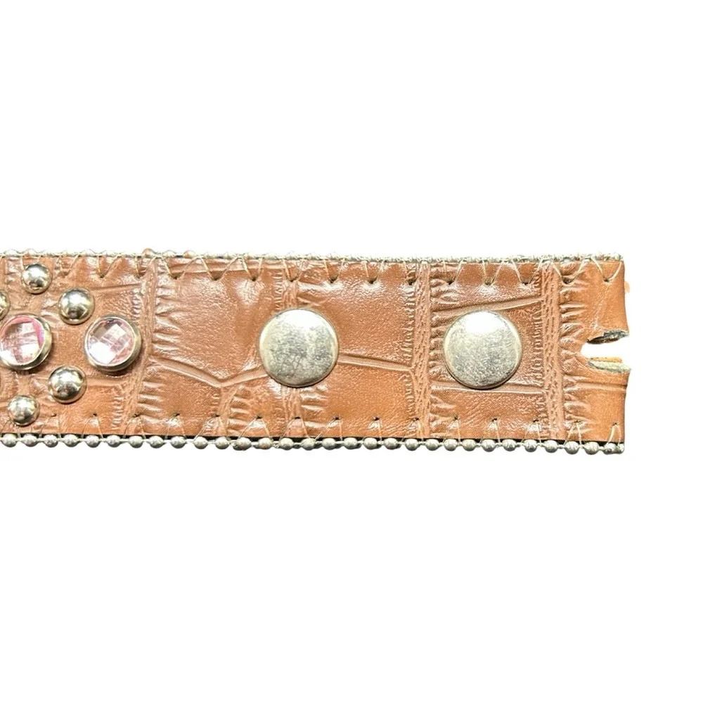 Nocona Girls Western Belt Strap Only Size 26 Pink Rhinestone Croc N4425202